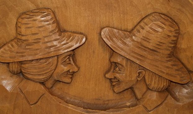 French Canadian Ladies Carved Wood